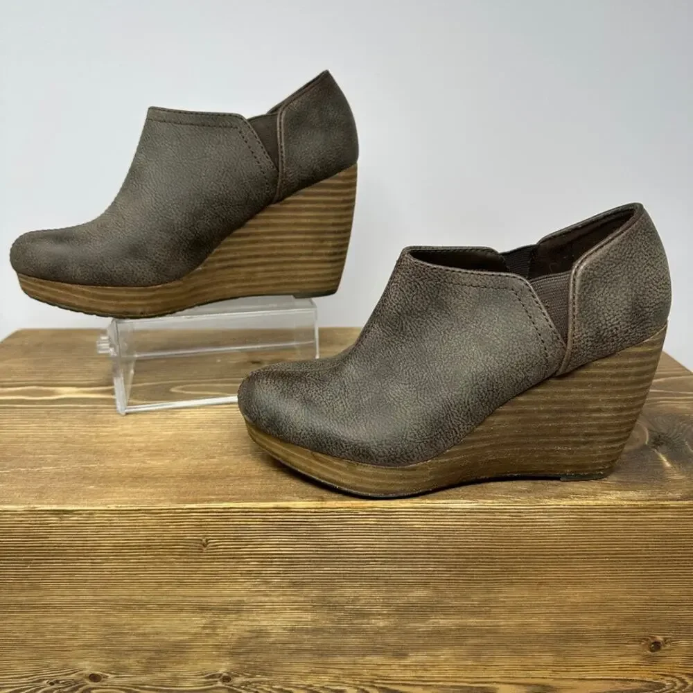 Dr. Scholls Memory Foam Platform Harlow Wedges 5.5M Shootie Comfort Shoe Bootie